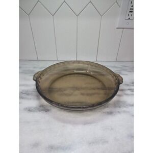 Pyrex Amber Glass‎ Pie Pan, Fluted Deep Dish, 9.5" Plate #229, Kitchen Decor
